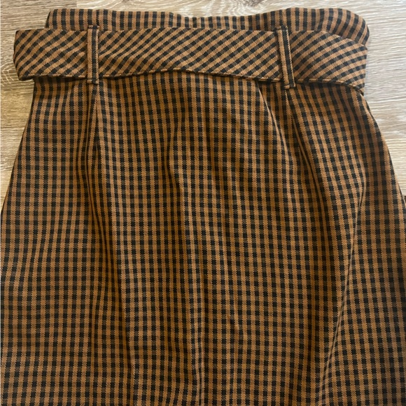 ZARA Belted Check Print Midi Skirt - Picture 2 of 4